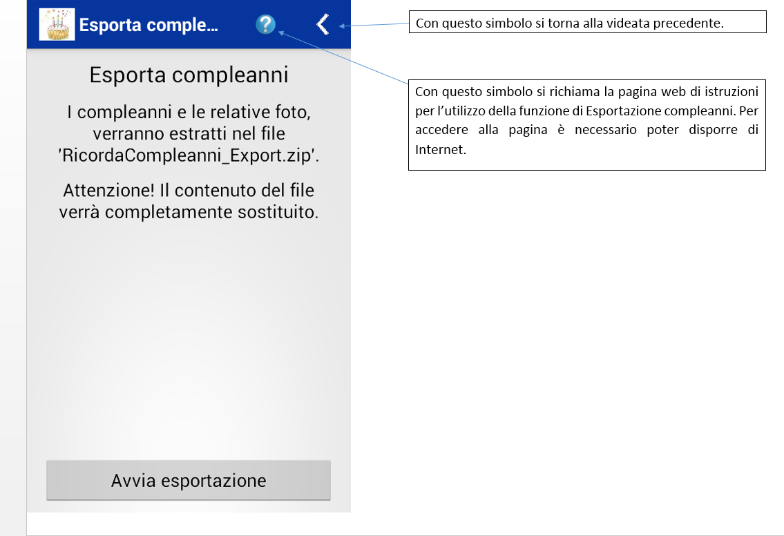 Esportazione compleanni